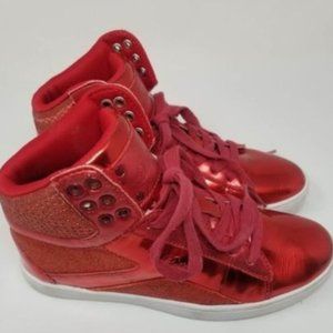 Red Pastry High-Top Dance Sneakers - Size Women 7, Good Condition